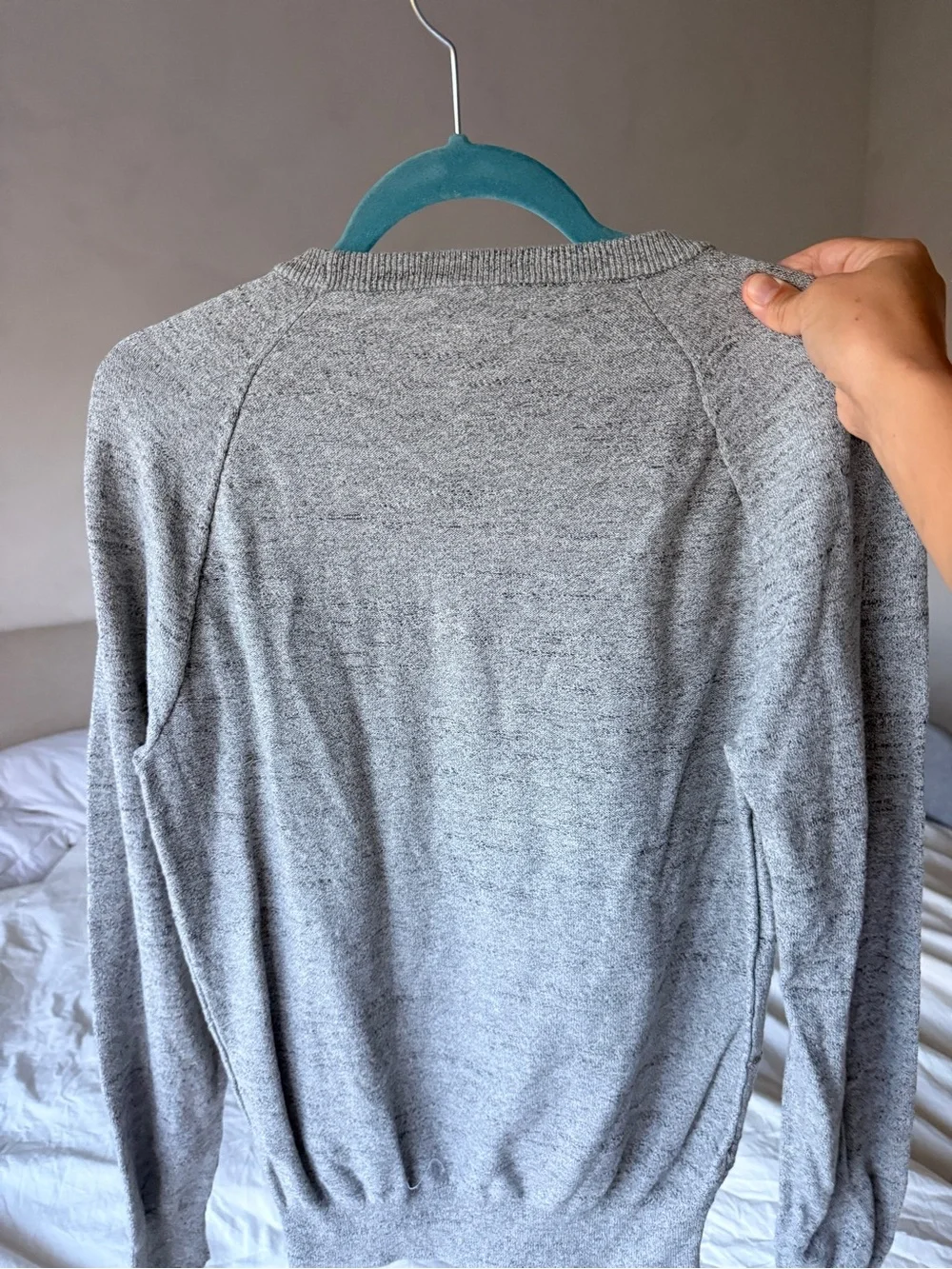 J.Crew Heather Gray Cotton Crewneck Sweater